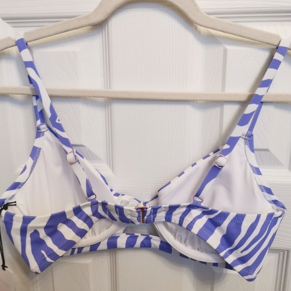 🌻2/$25🌻Shade & Shore Keyhole Purple and White Animal Print Bikini Top - Picture 9 of 11